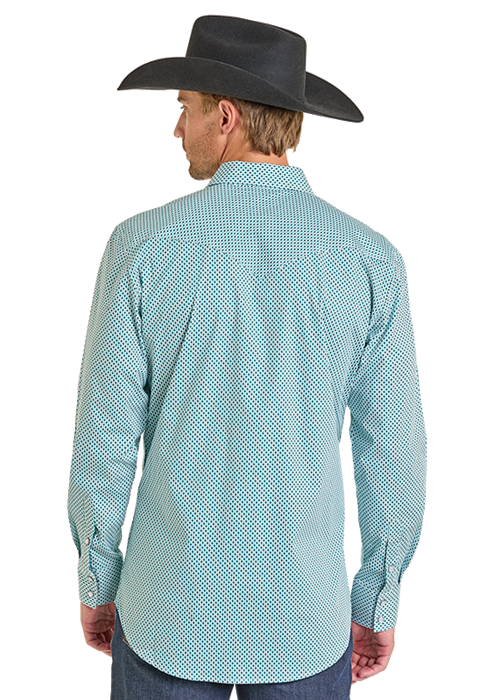 Rock & Roll Geometric Print Slim Fit Snap Shirt