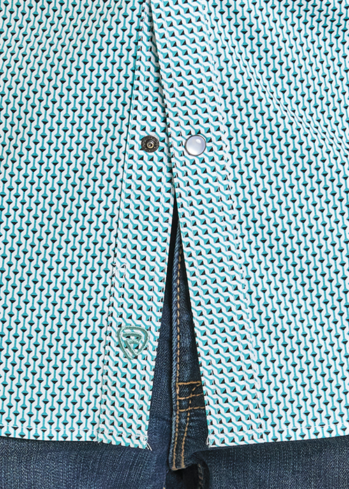 Rock & Roll Geometric Print Slim Fit Snap Shirt