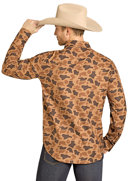 Rock & Roll TEK Western Camel Camo Long Sleeve Shirt