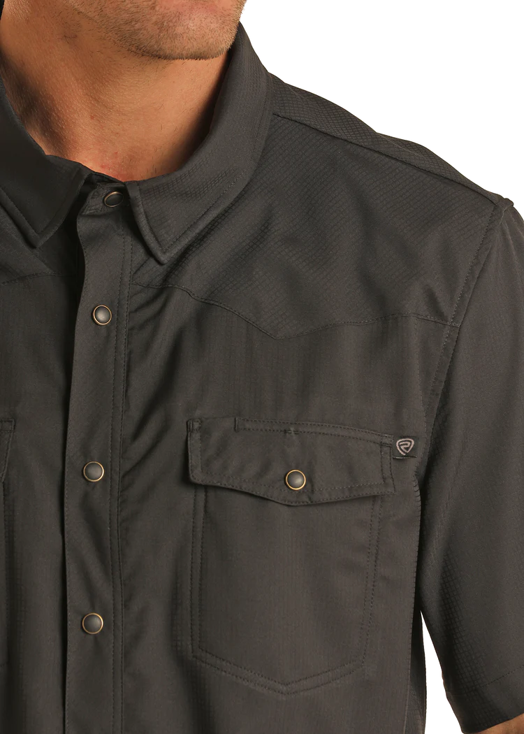 Rock & Roll TEK Western Black Short Sleeve Shirt