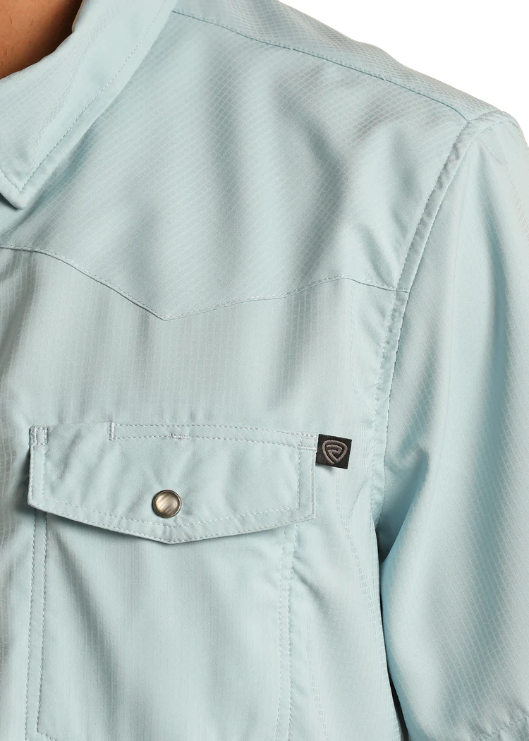 Rock & Roll TEK Western Aqua Short Sleeve Shirt