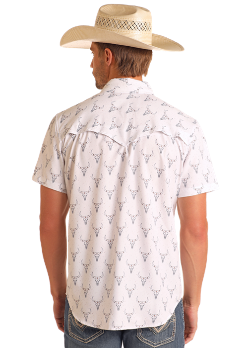 Rock & Roll Men's TEK Longhorn Print Short Sleeve Shirt