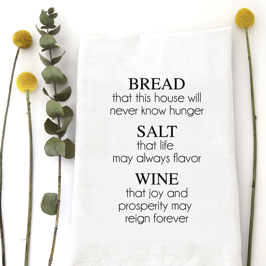 Bread Salt Wine Tea Towel