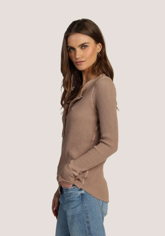 Dylan Brooks Button Top in Taupe