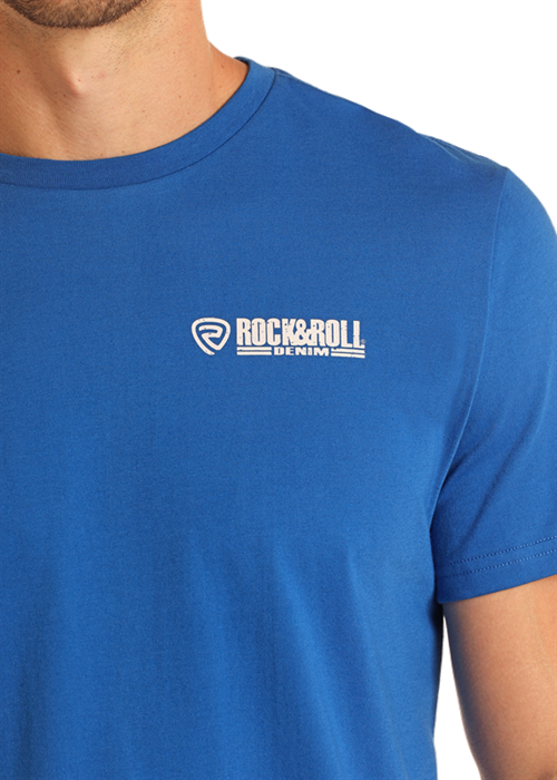 Rock & Roll Blue Bucking Bronco Graphic Tee