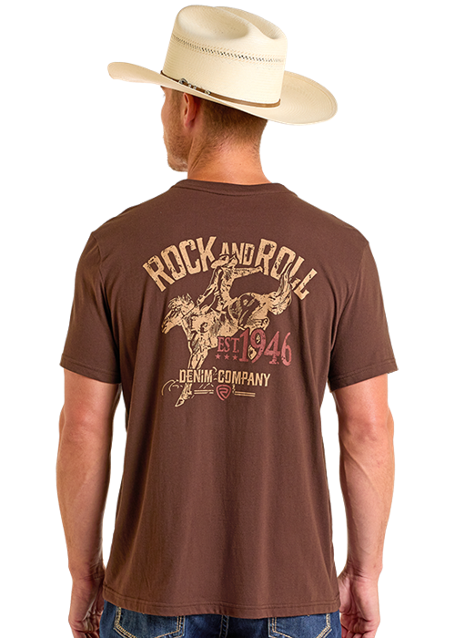 Rock & Roll Denim Bronco Rider Graphic Tee