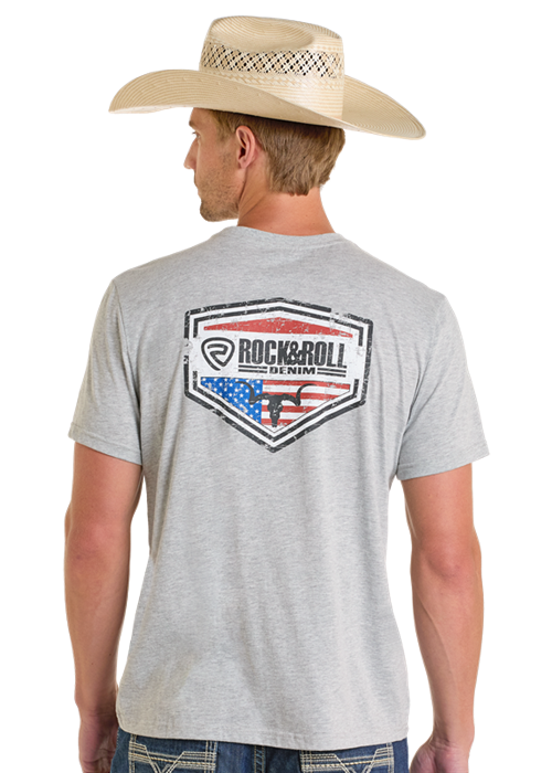 Rock & Roll Denim Light Gray Americano Graphic Tee