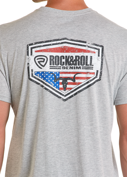 Rock & Roll Denim Light Gray Americano Graphic Tee