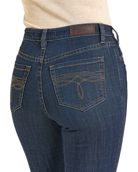 Rock & Roll Front Detail High Rise Boot Cut Jeans