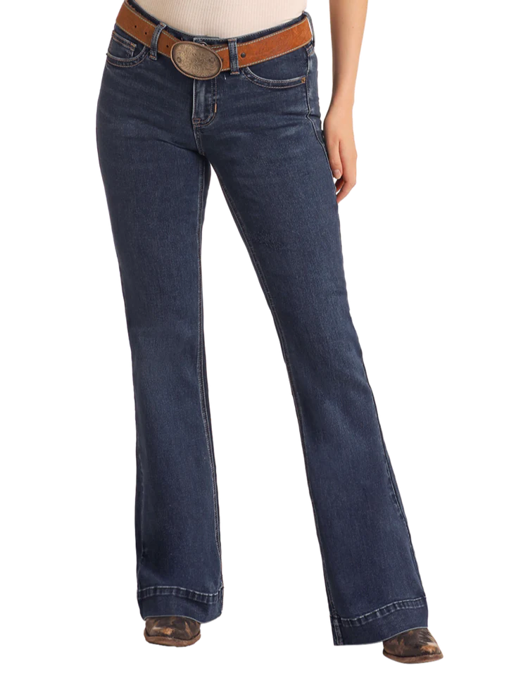 Rock & Roll Mid Rise Boot Stitch Trousers