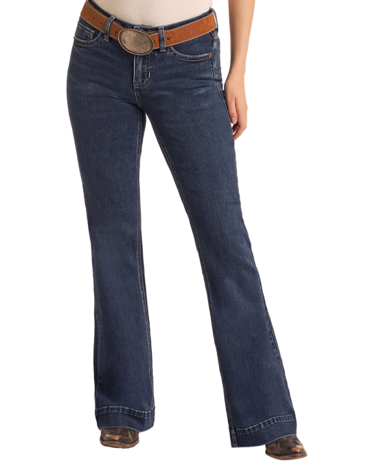 Rock & Roll Mid Rise Boot Stitch Trousers