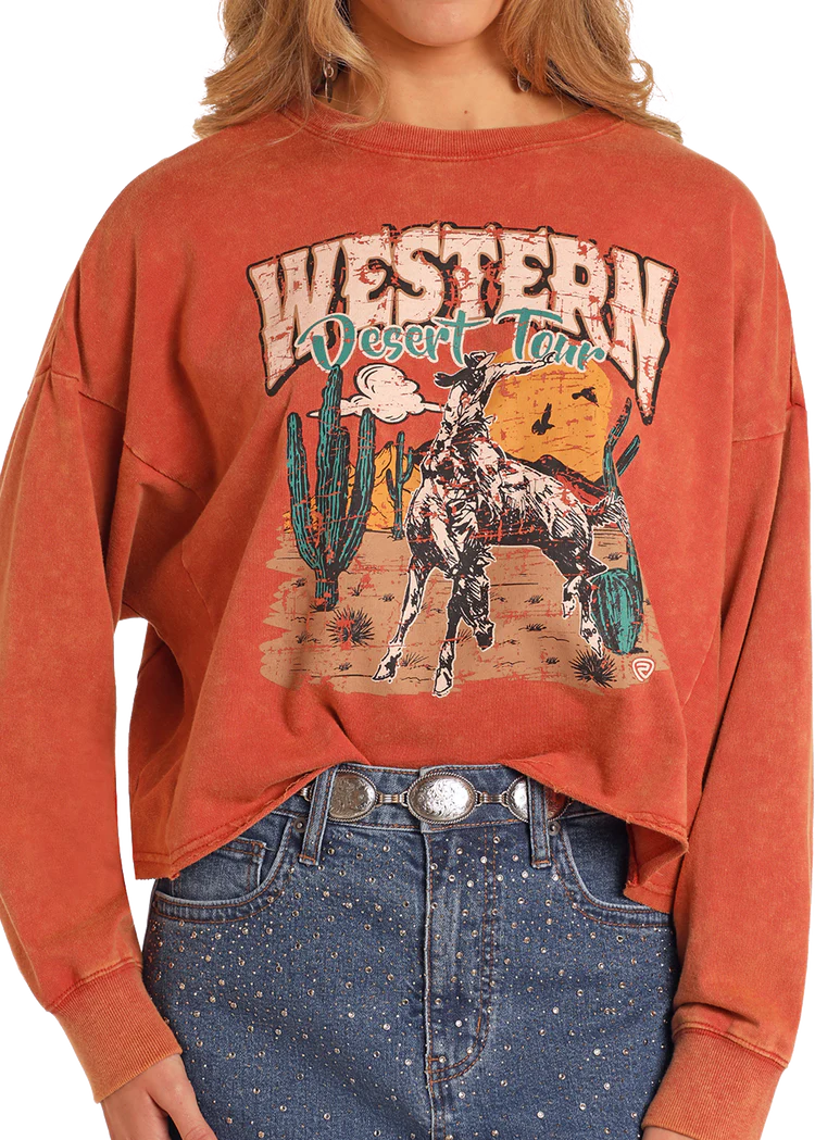 Rock & Roll Denim Western Desert Tour Pullover