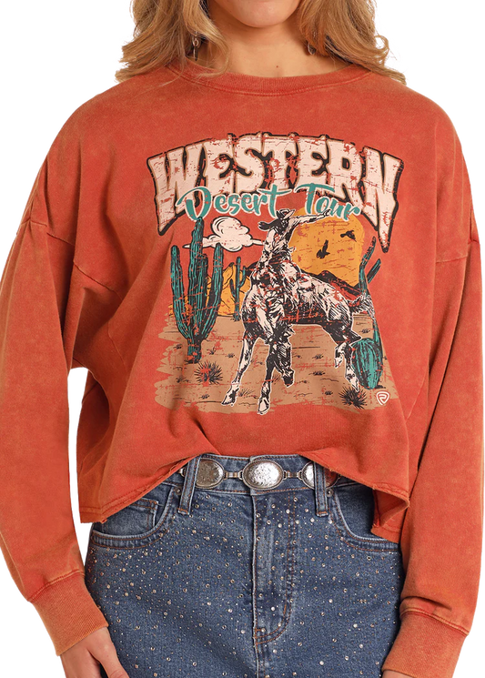 Rock & Roll Denim Western Desert Tour Pullover