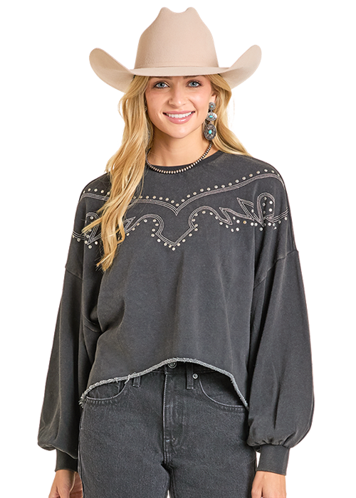 Rock & Roll Women's Embroidered Sweatshirt