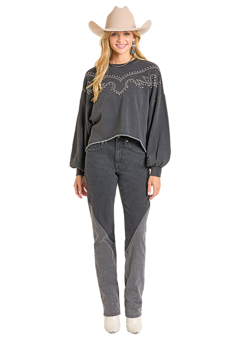 Rock & Roll Women's Embroidered Sweatshirt