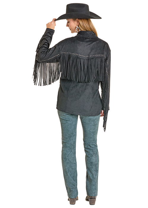 Rock & Roll Denim Microsuede Fringe Jacket