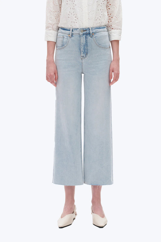 Bayeas High Rise Wide Leg Denim Jeans in Light Blue
