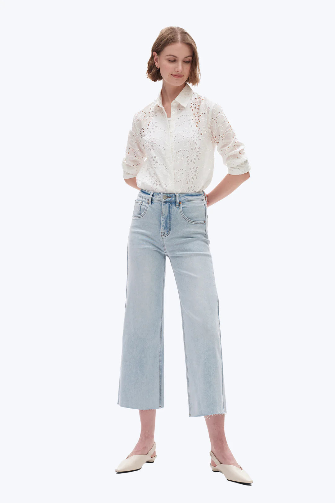 Bayeas High Rise Wide Leg Denim Jeans