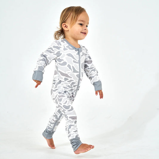Burlebo Baby Zip Up in White Camo