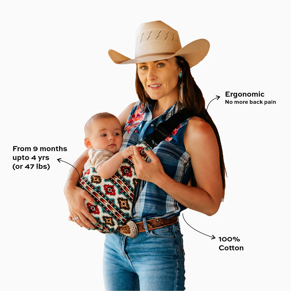 Myra SnugTrail Cotton Baby Carrier in Southwestern Sky
