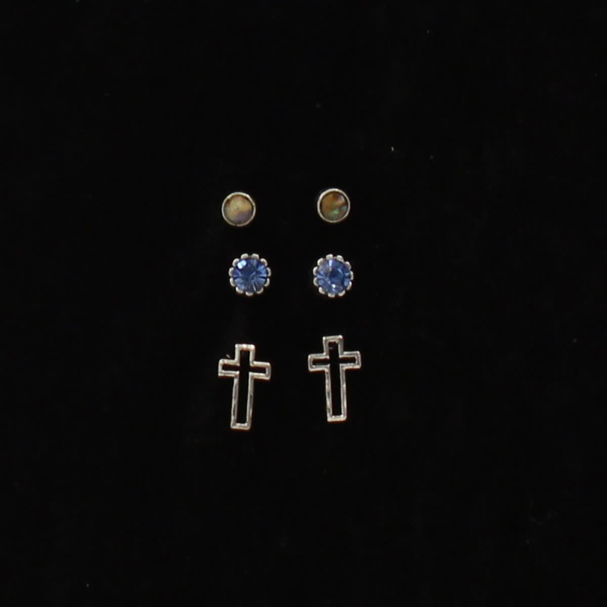 Blazin Roxx Set of 3 Cross Stud Earrings