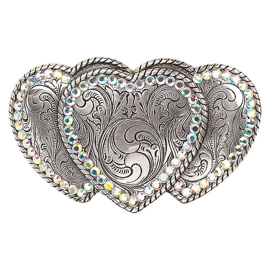 Blazin Roxx Triple Heart Buckle