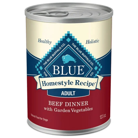 Blue Homestyle Recipe Beef Dinner with Garden Vegetables