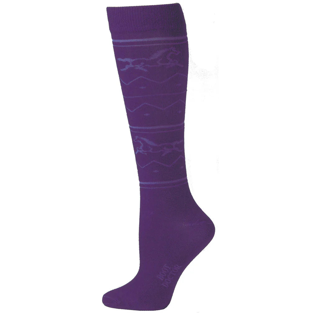 Boot Doctor Ladies Horse Purple Sock