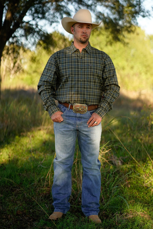 Kimes Ranch Lucas Army Plaid Shirt