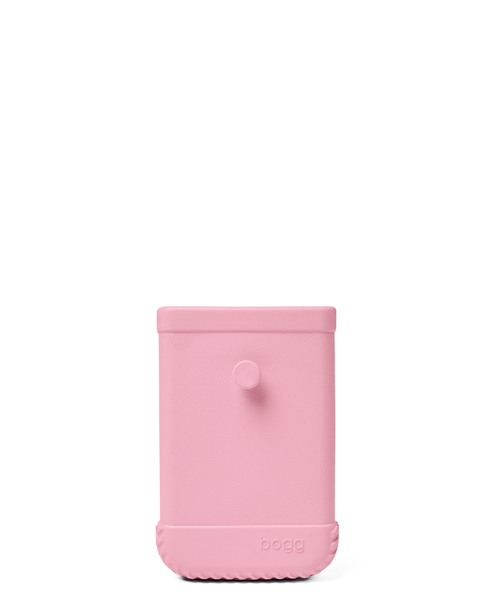 Pink Bogg phone case on a white background
