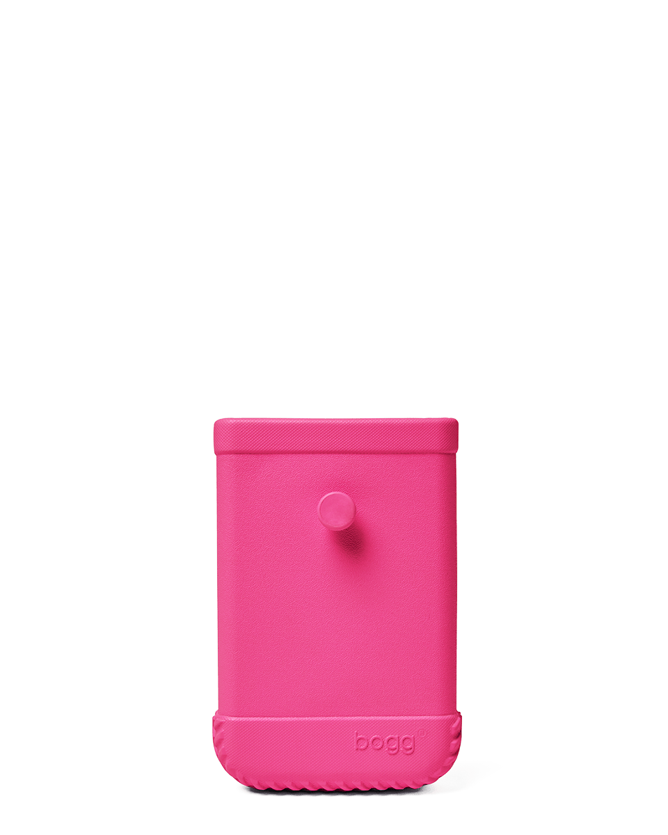 Pink Bogg bag phone case on white background
