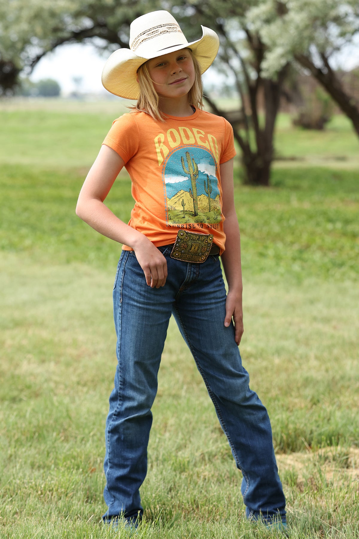 Cruel Denim Orange Rodeo Cactus Graphic Tee