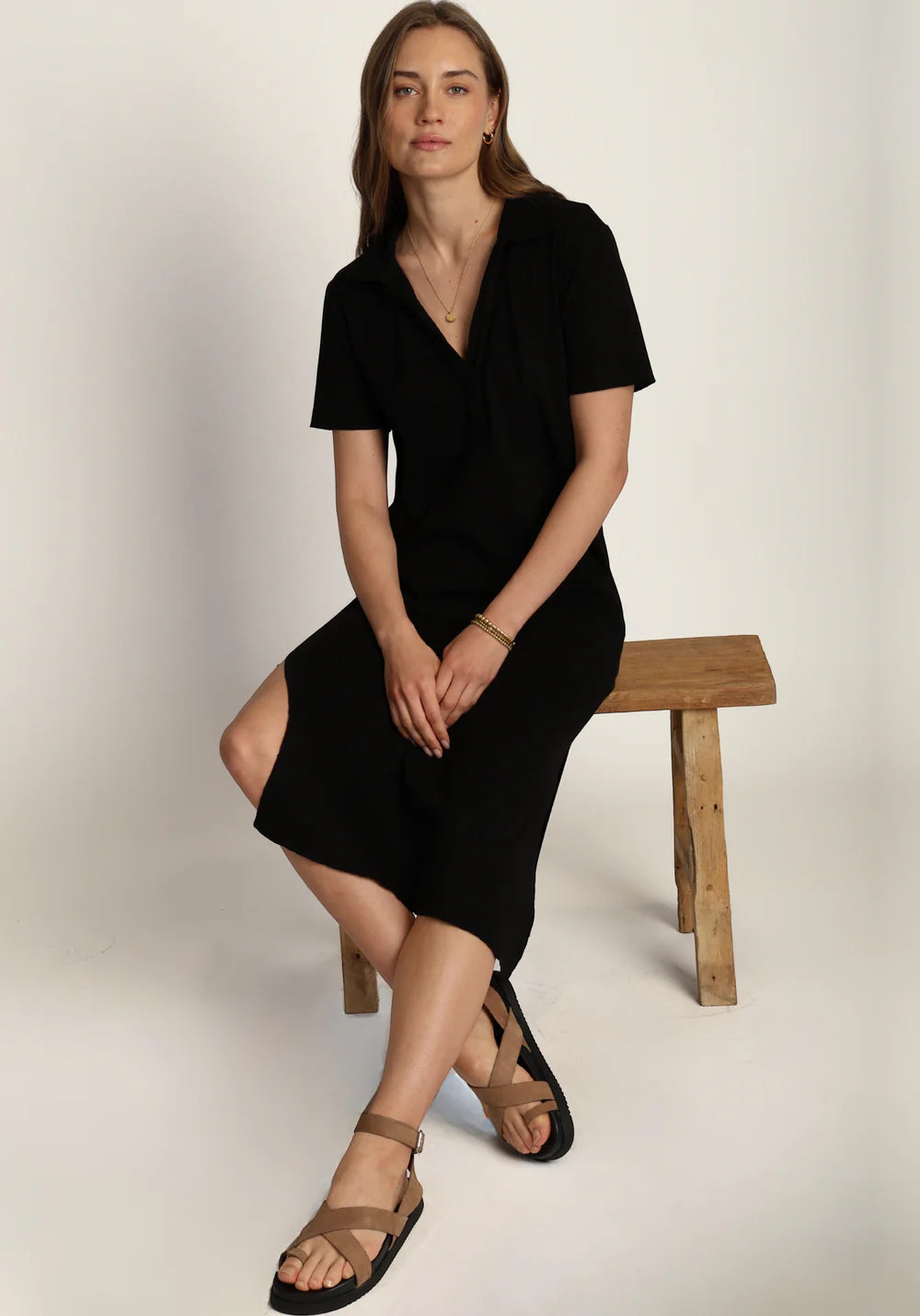 Dylan Carey Black Rib Dress