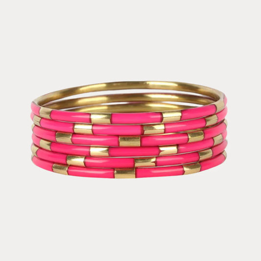 Pink Veda Bangles- Set of 6