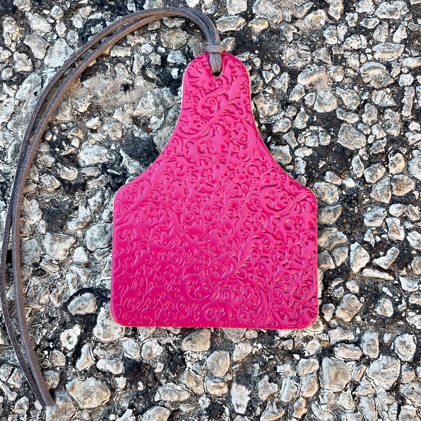 Callahan Leather Co. Scroll Cow Tag Freshie