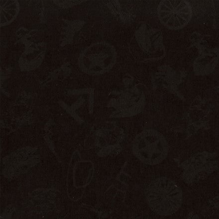 Wyoming Traders Black Cowboy Logo Jacquard Wild Rag