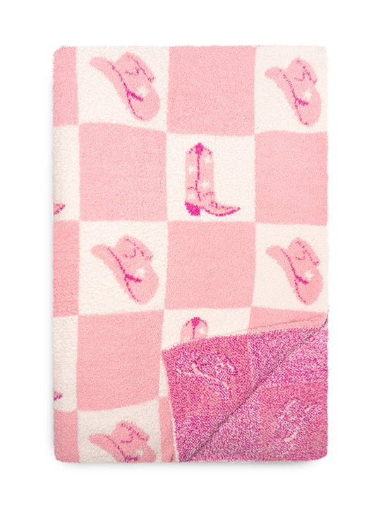 Pink Rodeo Checkered Blanket