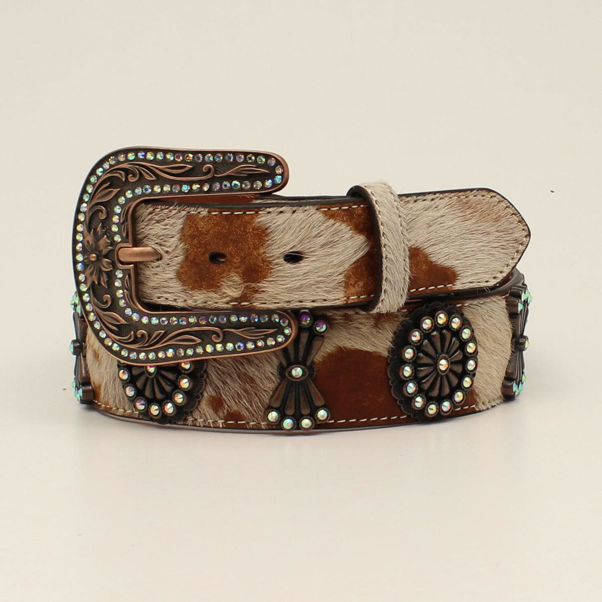Angel Ranch Tan Calf Hair Concho Belt