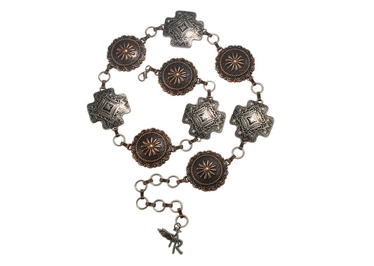 Angel Ranch Engraved Conchos Chain Belt