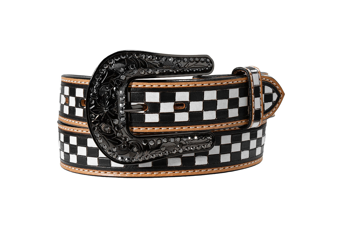 Angel Ranch 1 1/2" Black and White Checkerboard Belt