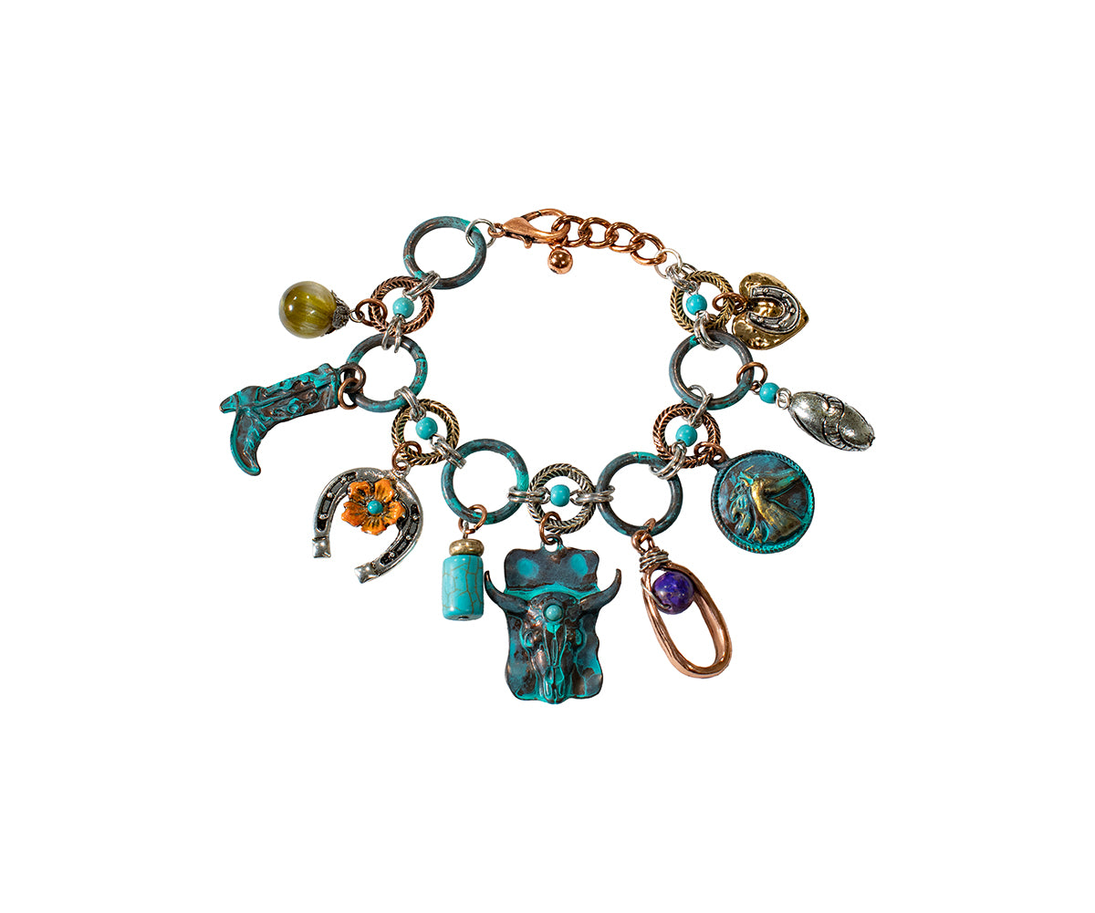 Silver Strike Western Charms Bracelet