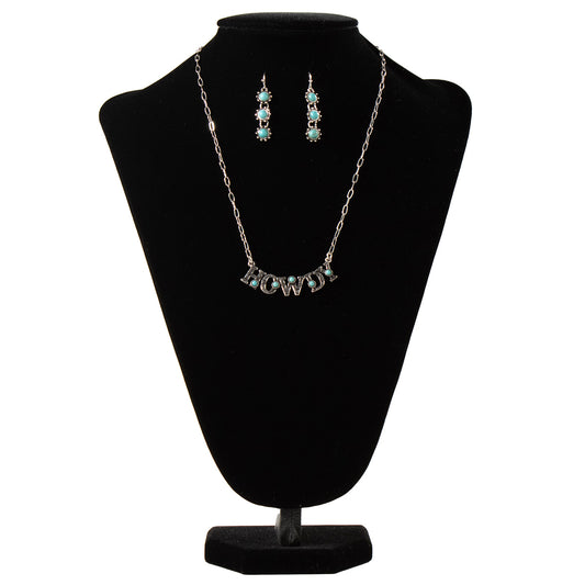 Silver Strike Turquoise Howdy Necklace and Earrings Set