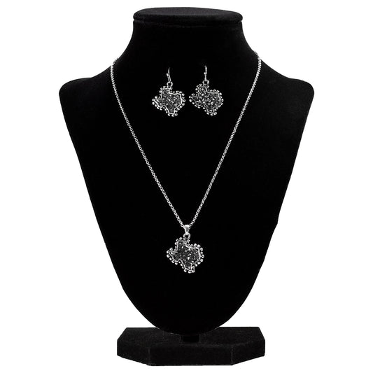 Silver Strike Black Texas Necklace and Earring Set