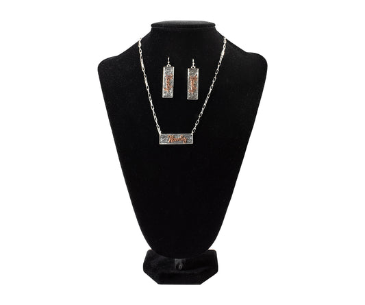 Silver Strike Howdy Necklace and Earring Set