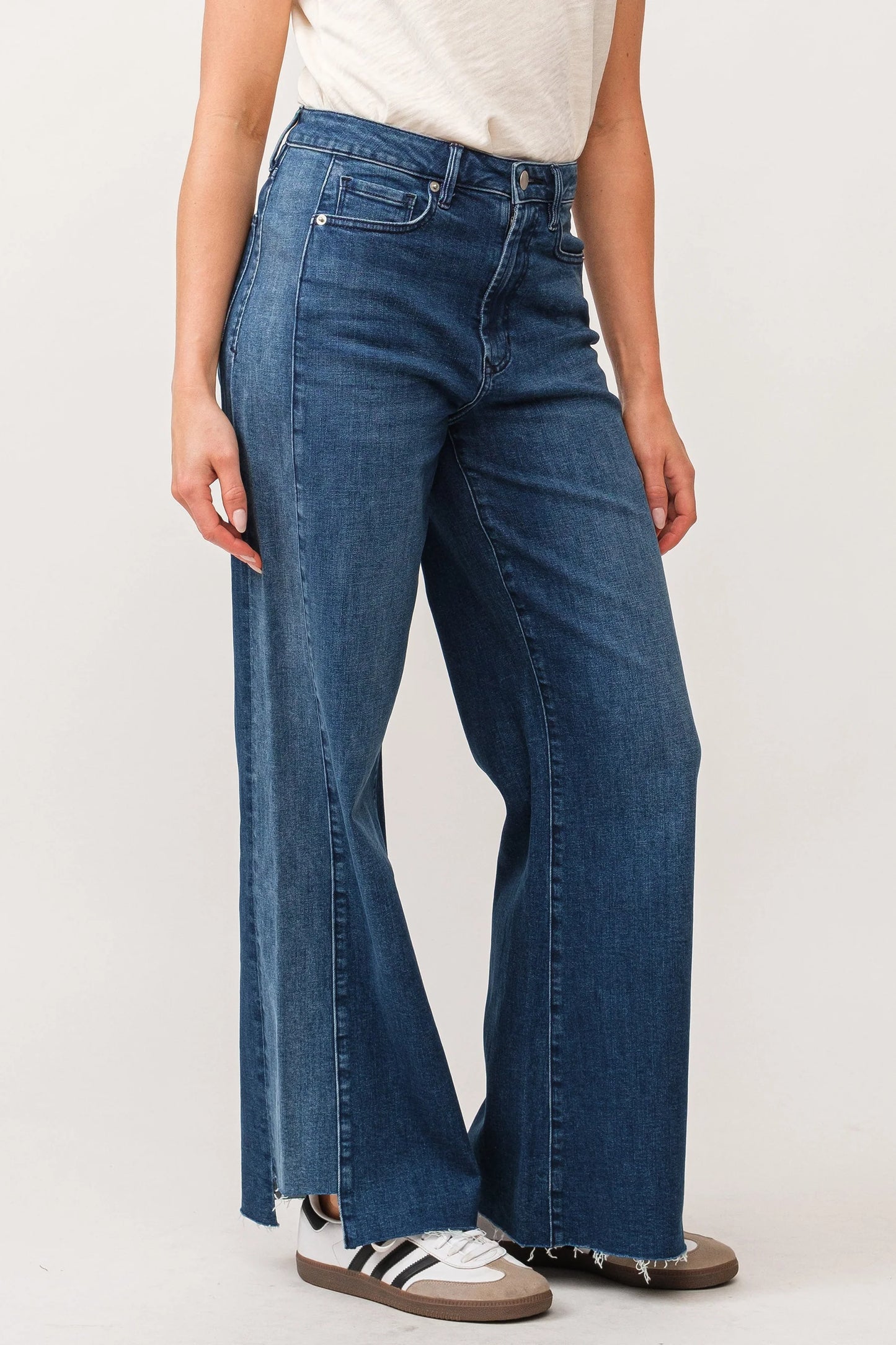 Dear John Fiona High Rise Wide Leg Jeans in Arctic Blue