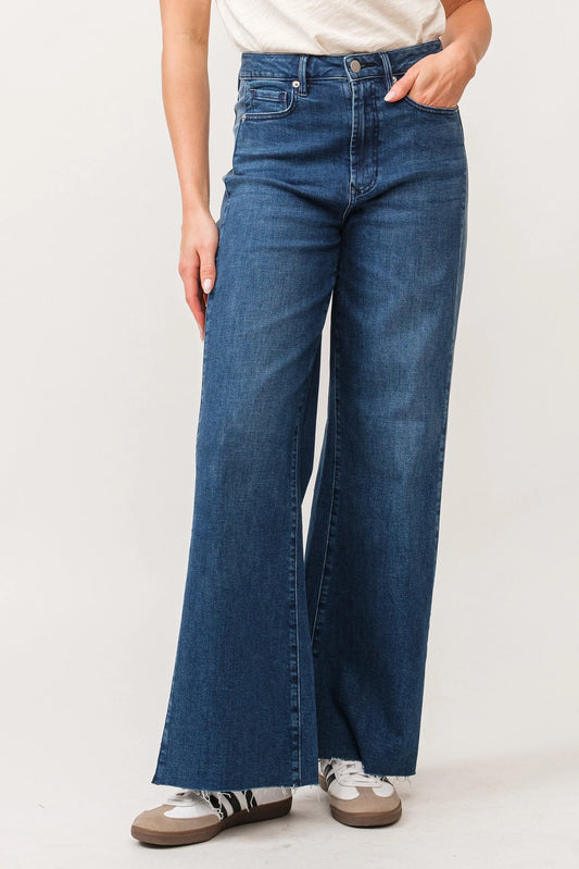 Dear John Fiona High Rise Wide Leg Jeans in Arctic Blue