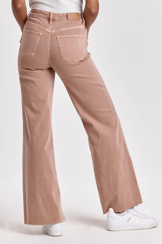 Dear John Fiona Mid Rise Wide Leg Jean in Italian Clay