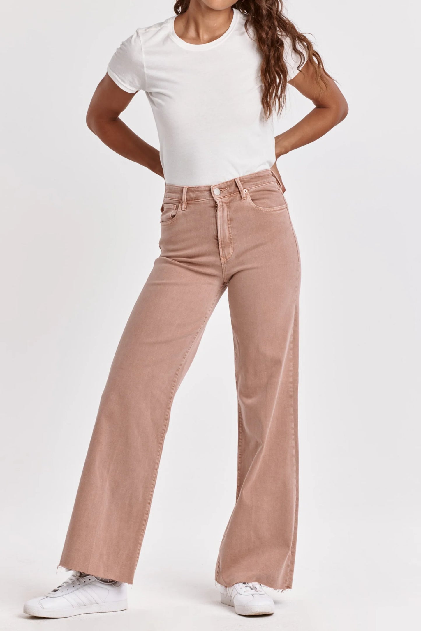 Dear John Fiona Mid Rise Wide Leg Jean in Italian Clay