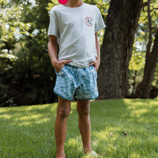 Burlebo Youth Swim Trunk in Seaside Camo