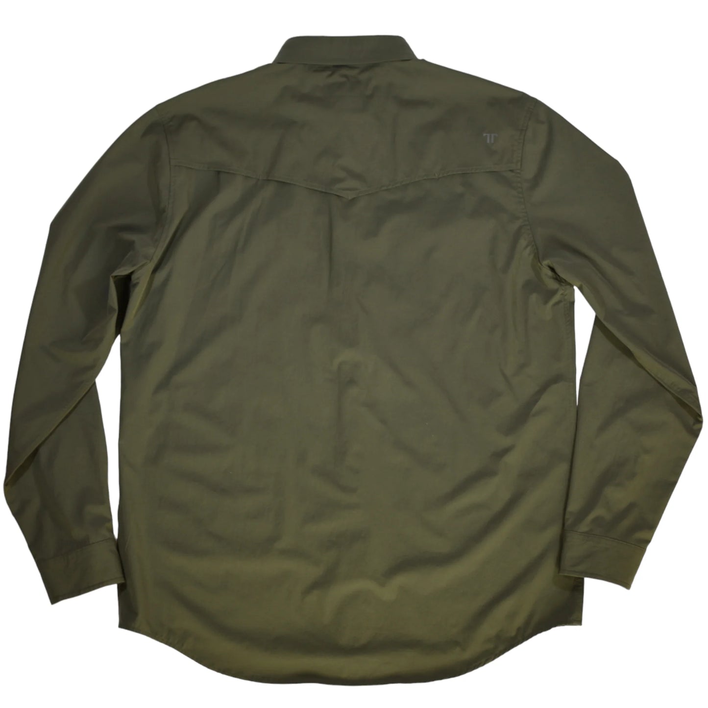 Ferrell Men's Olive Green Long Sleeve Snap Shirt